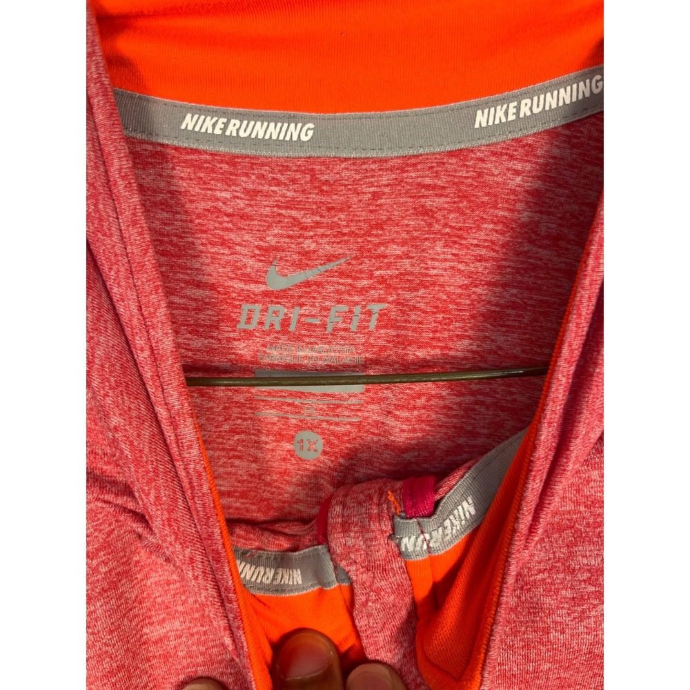 NIKE RUNNING Dri-FIT 1/2 Zip Pullover Women 1X Red Orange Athleisure Top - Picture 2 of 6